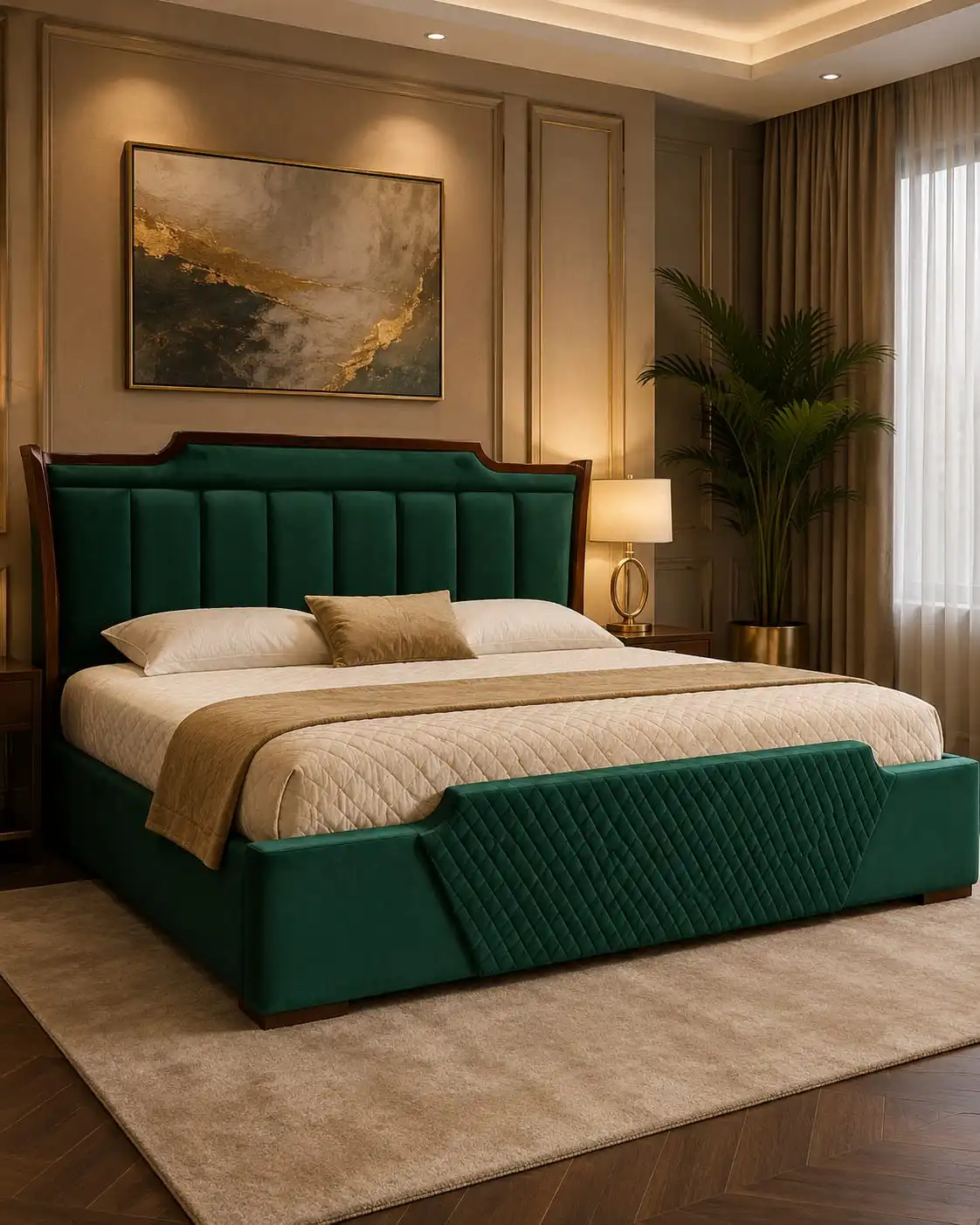 Minimalist Velvet Bed