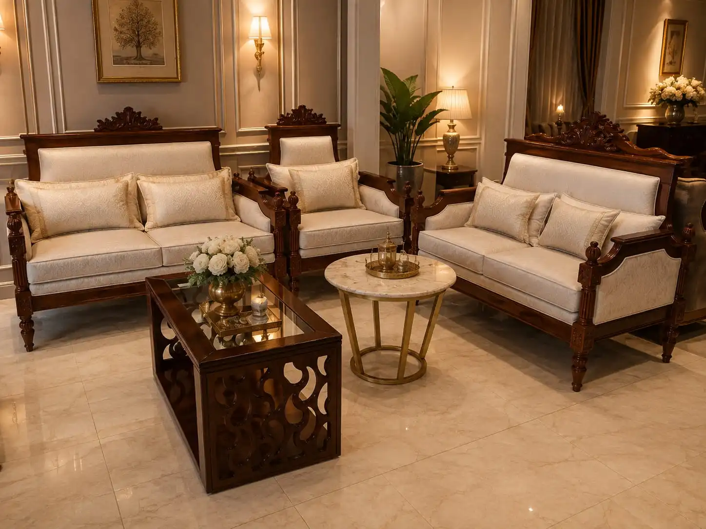 Classic Wooden Sofa Set